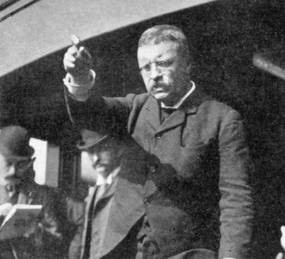 Theodore Roosevelt, New York Eyaletinde bir toplantıya hitap ederken, 1901 by Unbekannt
