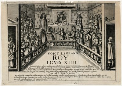 Bu, İyi Kral Louis XIV. King, halka açık bir dinleyici kitlesi veriyor, 1668. by Unbekannt