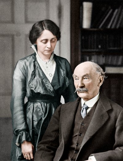 Thomas Hardy, İngiliz şair, romancı ve oyun yazarı, ikinci eşi Florence, 1912-1928 by Unbekannt