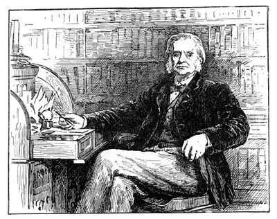 Thomas Henry Huxley, İngiliz biyolog, masasında, c1880 by Unbekannt