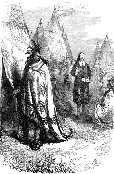 Thomas Mayhew ve Narragansett sachem, 17. yüzyıl c1880 by Unbekannt