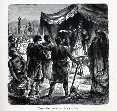 Titus Manlius Oğlunu Kınadı, 1882 by Unbekannt