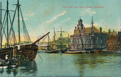 Belediye binası ve rıhtım, Great Yarmouth, Norfolk, c1905 by Unbekannt