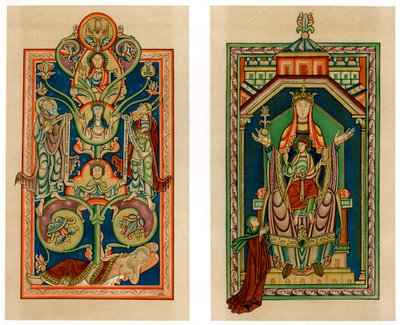 Jesse Ağacı ve Bakire ve Çocuk tahta çıktı, c1130-1140 by Unbekannt