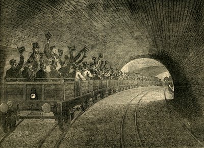 Yeraltı Demiryolunda Deneme Gezisi, 1863, c1876. by Unbekannt