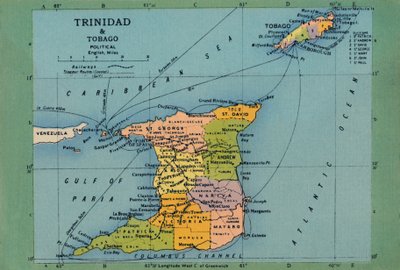 Trinidad ve Tobago Haritası, 1940