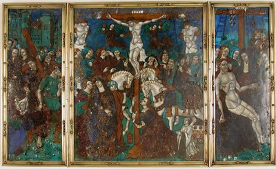 Calvary, Çarmıha Gerilme ve Haçtan İniş Yolu ile Üç Parçalı, Fransız, 16. yüzyıl. by Unbekannt