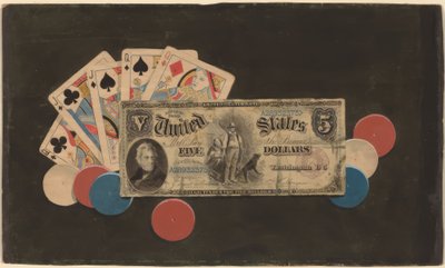 Trompe lOeil: Cips ve 5 dolarlık banknotla dolu bir ev by Unbekannt