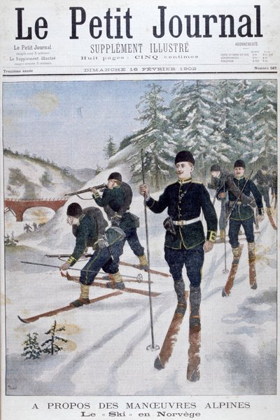 Alp manevralarında kayak yapan birlikler, Norveç, 1902 by Unbekannt