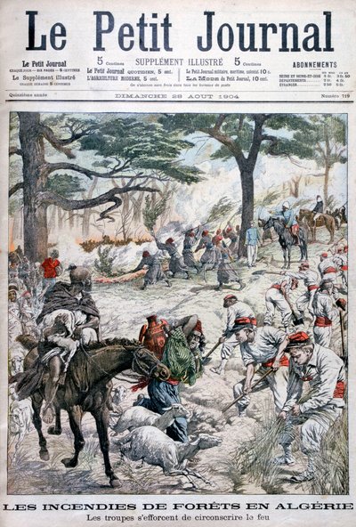 Bir orman yangınını kontrol altına almaya çalışan birlikler, Cezayir, 1904 by Unbekannt