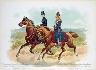 Rusya Çarı II. Nicholas, Majestelerinin Can Muhafızı Uhlan alayı üniformalı, 1896 by Unbekannt