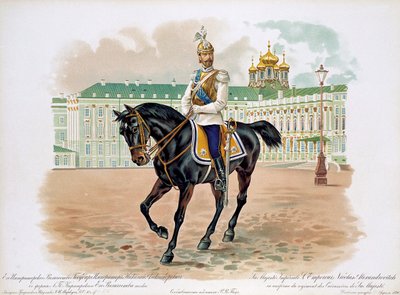 Rusya Çarı II. Nicholas, Majestelerinin Yaşam Zırhlıları Muhafız Alayı üniformalı, 1896 by Unbekannt