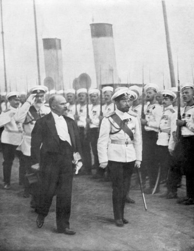 Fransa Cumhurbaşkanı Raymond Poincare, 1914 ile Çar Nicholas II. by Unbekannt