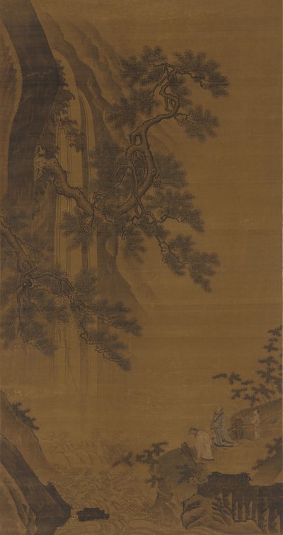 Bir Şelale Düşünen İki Bey, Ming hanedanı, 16. yüzyıl. by Unbekannt