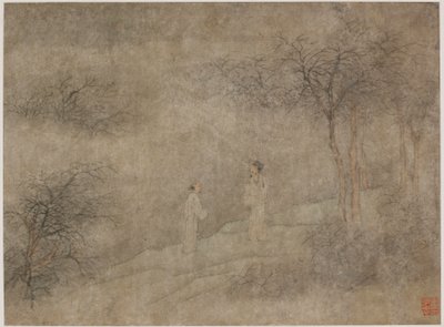 Puslu koruda yürüyen iki adam, Ming hanedanı, 1368-1644. by Unbekannt