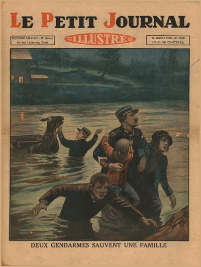 İki polis bir aileyi kurtarıyor, 1930. by Unbekannt