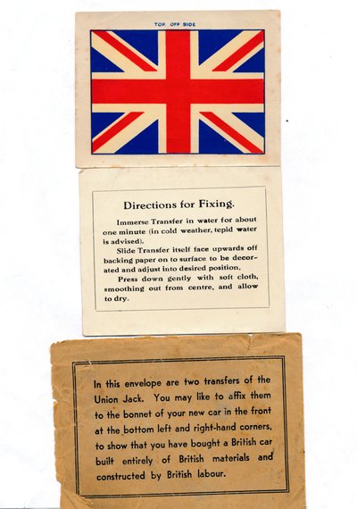 Union Jack araba transferleri, c1960