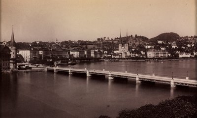 Uzaklıkta Kasabalı İsimsiz Köprü, 19. yüzyıl. by Unbekannt