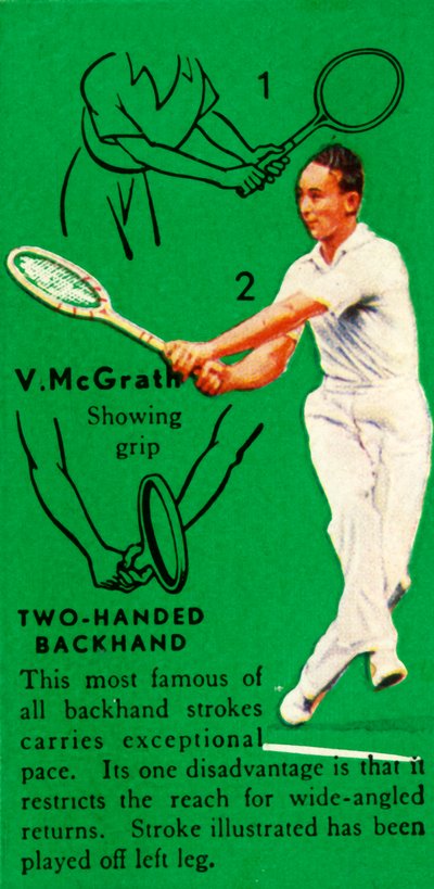 V. McGrath - İki Elle Backhand, c1935. by Unbekannt