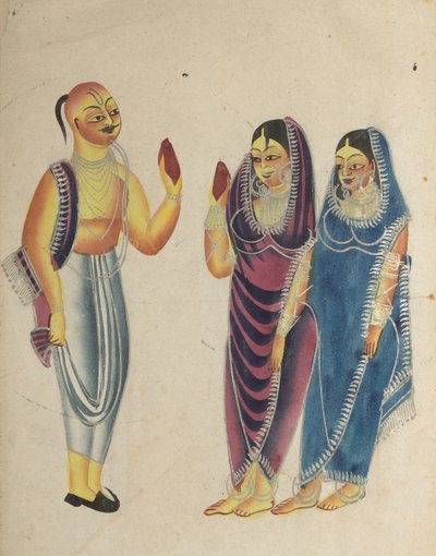 İki Kadınla Vaishnava Adanmış, 1800