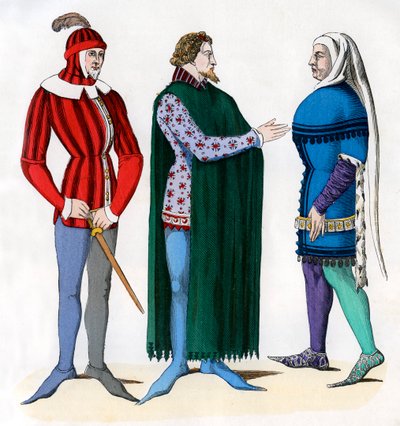14. yüzyıl kostümlü vale ve lordlar, 1882-1884 by Unbekannt