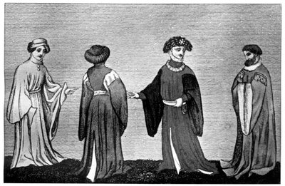 Houppelande çeşitleri, c14. yüzyıl, 1910 by Unbekannt