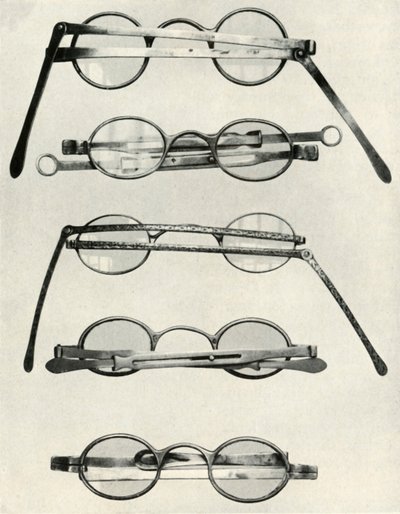 18. yüzyılın sonları ve 19. yüzyılın başlarına ait çeşitli gözlük türleri, 1934. by Unbekannt