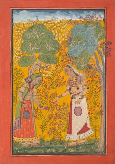 Vasanti Ragini, Bir Ragamala Serisinden Sayfa Müzikal Modlar Çelengi, yaklaşık. 1710. by Unbekannt