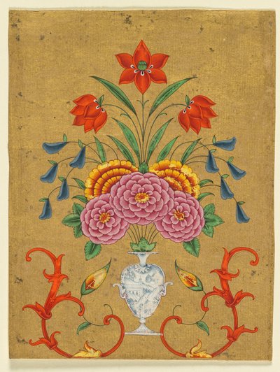 Çiçek aranjmanlı ve oymalı vazo, c. 1750-1800. by Unbekannt