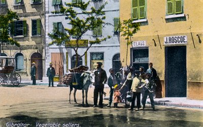Sebze satıcıları, Cebelitarık, 1945 by Unbekannt