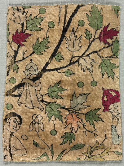 Kadife Parça, Khusrau Şirin Banyosunu Görüyor, 1550-99. by Unbekannt