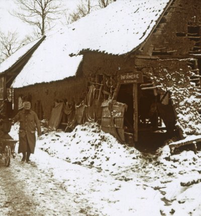 Atlar için veteriner istasyonu, Calonne, kuzey Fransa, c1914-c1918 by Unbekannt