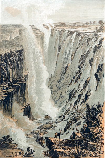 Victoria Şelaleleri, Afrika, doğudan bakıldığında, 1866 by Unbekannt