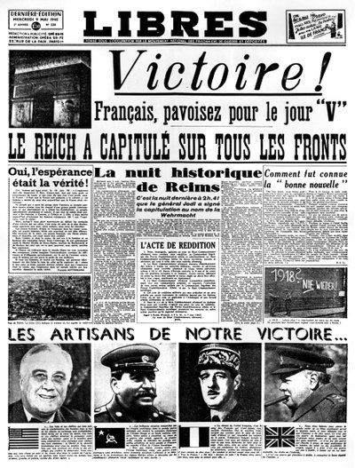 Zafer!, Libres gazetesinin ön sayfası, 9 Mayıs 1945 by Unbekannt
