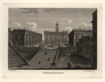 Palazzo Senatorio ile Capitoline Tepesi, Campidoglio, Roma, görünümü by Unbekannt