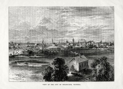 Melbourne şehrinin görünümü, Victoria, Avustralya, 1877 by Unbekannt