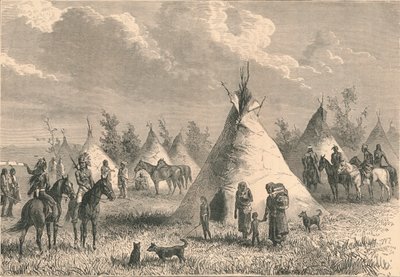 Prairie Kızılderilileri Köyü, c19. yüzyıl by Unbekannt