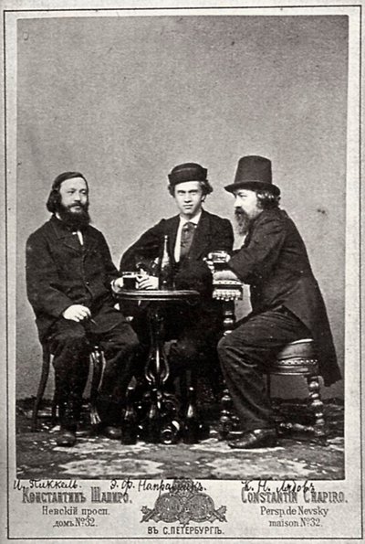 Kemancı Johann Pickel, besteciler Eduard Nápravník ve Anatoly Lyadov ile, 19. yüzyıl by Unbekannt