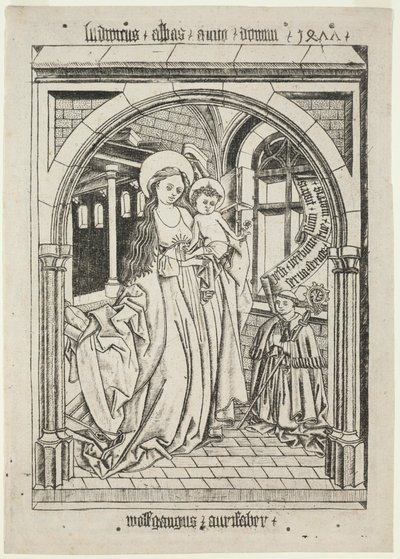 Bakire ve Çocuk, Abbot Ludwig Kneeling, 1400