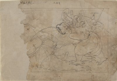 Vishnu, Garuda'nın Bir İblisi Öldürmesi üzerine, 18. yüzyılın ortalarında. by Unbekannt