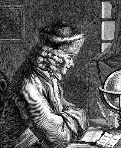 Voltaire, 18. yüzyıl Fransız yazarı, oyun yazarı, hicivci ve edebiyatçı by Unbekannt