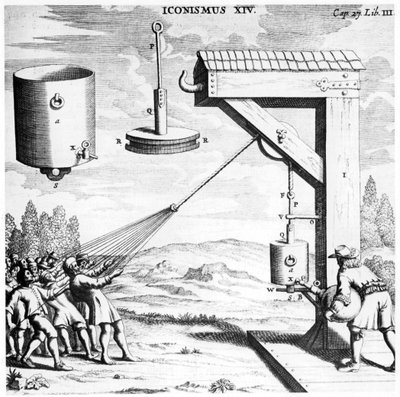 Von Guerickes vakumun gücünün gösterimi, 1654 1672 by Unbekannt
