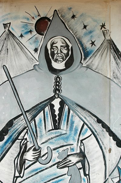 Müslüman bir manevi lideri tasvir eden duvar resmi, Dakar, Senegal by Unbekannt