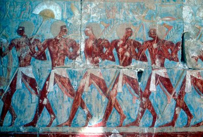 Duvar resmi: keşif gezisinden dönüş, Kraliçe Hatşepsut Tapınağı, Luksor, Mısır, MÖ c1470 by Unbekannt