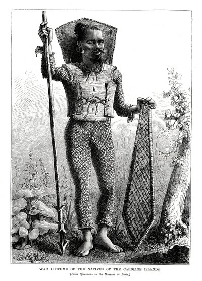 Caroline Adaları Yerlilerinin Savaş Kostümü, Orta Pasifik Okyanusu, 1877 by Unbekannt