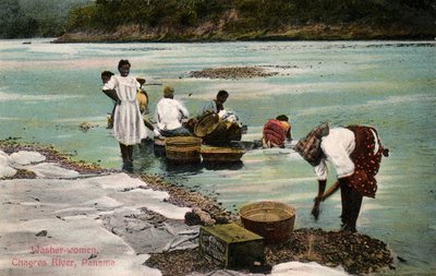 Çamaşırcı Kadınlar, Charges River, Panama, 20. yüzyılın başları by Unbekannt