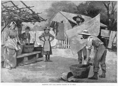 Yıkama Günü - Tüm Eller Yardıma Çağrıldı, 1889 by Unbekannt