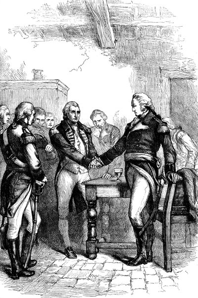 Washington eski yoldaşlarından ayrılıyor, 1783 c1880 by Unbekannt