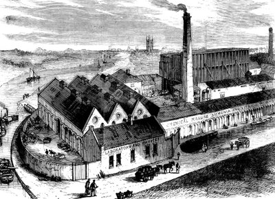 Webbs kimya fabrikası, Diglis, Worcestershire, c1860 by Unbekannt