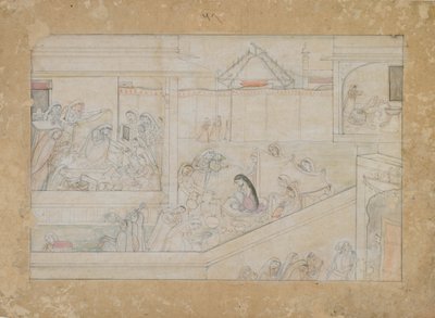 Düğün Hazırlıkları: Nala-Damayanti serisinden bir yaprak, 1775-1800. by Unbekannt